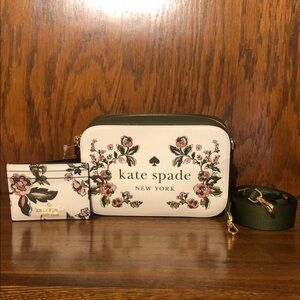 NWT-Kate Spade-SET-Forest Blooms-Mini Camera Crossbody &Sm Slim Card Holder-$378